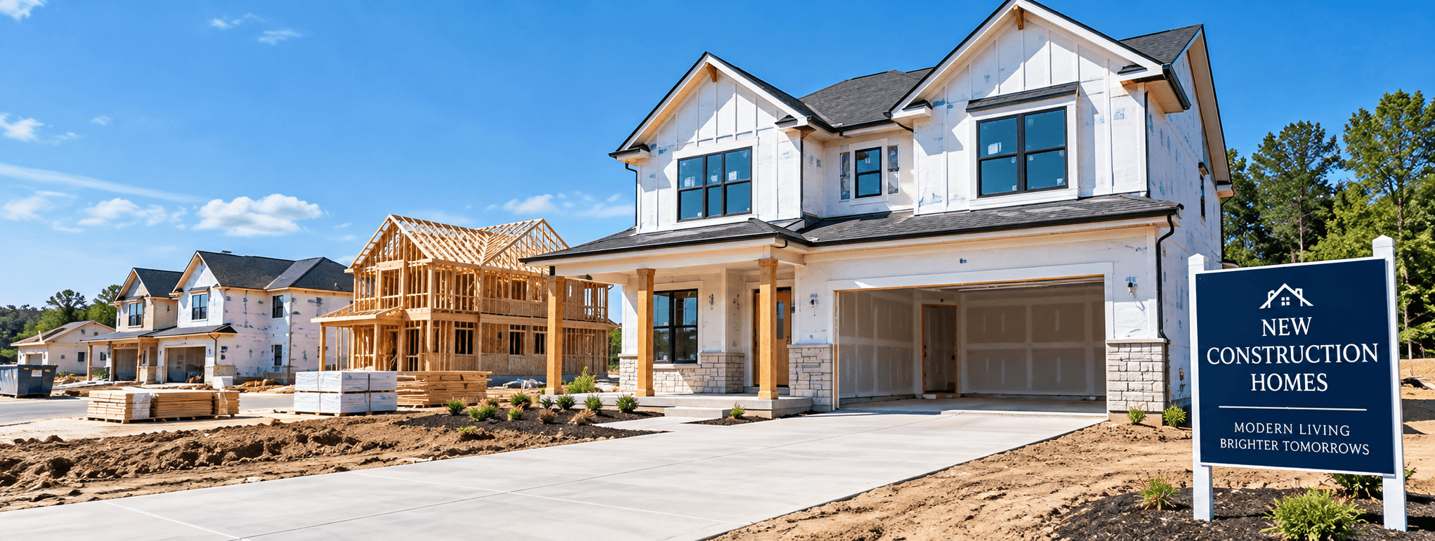 New construction home being built in Upstate South Carolina